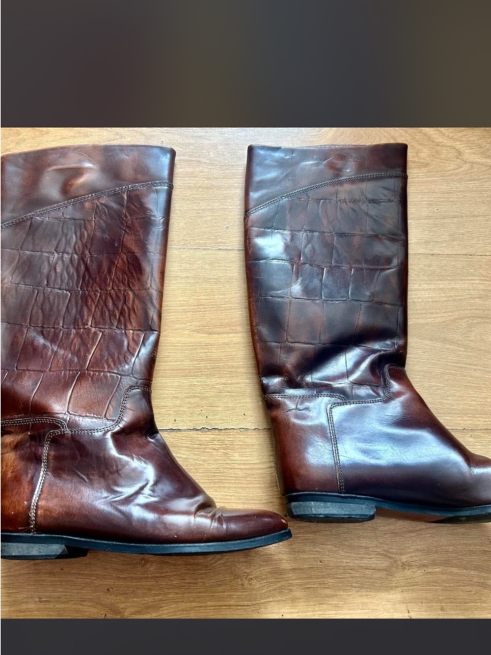 Valerie Steven’s leather knee high riding equestrian boots